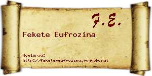 Fekete Eufrozina névjegykártya
