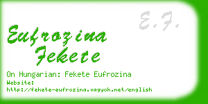 eufrozina fekete business card